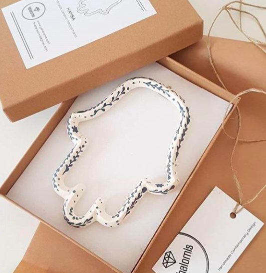 HAMSA ハンドメイドセラミックHamsa hand HAMSA ハンドメイドセラミックHamsa hand アート用品 HAMSA